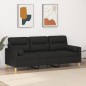 vidaXL 3-Sitzer-Sofa mit Zierkissen Schwarz 180 cm Stoff vidaXL 3-Sitzer-Sofa mit Zierkissen Schwarz 180 cm Stoff