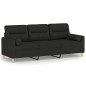 vidaXL 3-Sitzer-Sofa mit Zierkissen Schwarz 180 cm Stoff vidaXL 3-Sitzer-Sofa mit Zierkissen Schwarz 180 cm Stoff