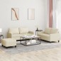vidaXL 3-tlg. Sofagarnitur mit Kissen Creme Kunstleder vidaXL 3-tlg. Sofagarnitur mit Kissen Creme Kunstleder
