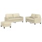 vidaXL 3-tlg. Sofagarnitur mit Kissen Creme Kunstleder vidaXL 3-tlg. Sofagarnitur mit Kissen Creme Kunstleder