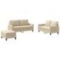 vidaXL 3-tlg. Sofagarnitur mit Kissen Creme Stoff vidaXL 3-tlg. Sofagarnitur mit Kissen Creme Stoff