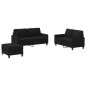 vidaXL 3-tlg. Sofagarnitur mit Kissen Schwarz Stoff vidaXL 3-tlg. Sofagarnitur mit Kissen Schwarz Stoff