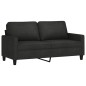 vidaXL 3-tlg. Sofagarnitur mit Kissen Schwarz Stoff vidaXL 3-tlg. Sofagarnitur mit Kissen Schwarz Stoff