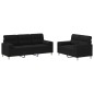 vidaXL 2-tlg. Sofagarnitur mit Kissen Schwarz Stoff vidaXL 2-tlg. Sofagarnitur mit Kissen Schwarz Stoff