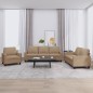 vidaXL 3-tlg. Sofagarnitur mit Kissen Cappuccino-Braun Kunstleder vidaXL 3-tlg. Sofagarnitur mit Kissen Cappuccino-Braun Kunstleder