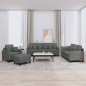 vidaXL 4-tlg. Sofagarnitur mit Kissen Dunkelgrau Stoff vidaXL 4-tlg. Sofagarnitur mit Kissen Dunkelgrau Stoff