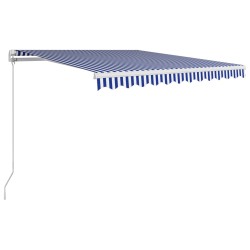 vidaXL Einziehbare Markise Handbetrieben 300 x 250 cm Blau und Weiß