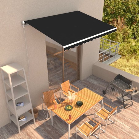 vidaXL Einziehbare Markise Handbetrieben 350 x 250 cm Anthrazit