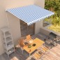 vidaXL Einziehbare Markise Handbetrieben 400 x 300 cm Blau und Weiß vidaXL Einziehbare Markise Handbetrieben 400 x 300 cm Blau und Weiß