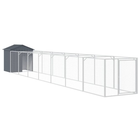 vidaXL Hundehütte mit Dach Anthrazit 117x813x123 cm Verzinkter Stahl