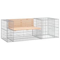 vidaXL Gartenbank mit Gabione Massivholz Kiefer