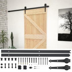 vidaXL Schiebetür mit Beschlag 80x210 cm Kiefer Massivholz 