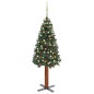 vidaXL Weihnachtsbaum Schlank mit Beleuchtung & Kugeln Grün 180 cm vidaXL Weihnachtsbaum Schlank mit Beleuchtung & Kugeln Grün 180 cm