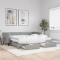 vidaXL Tagesbett Ausziehbar mit Schubladen Hellgrau 90x190 cm Stoff vidaXL Tagesbett Ausziehbar mit Schubladen Hellgrau 90x190 cm Stoff