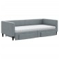 vidaXL Tagesbett Ausziehbar mit Schubladen Hellgrau 90x190 cm Stoff vidaXL Tagesbett Ausziehbar mit Schubladen Hellgrau 90x190 cm Stoff