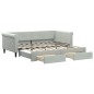 vidaXL Tagesbett Ausziehbar mit Schubladen Hellgrau 90x190 cm Samt vidaXL Tagesbett Ausziehbar mit Schubladen Hellgrau 90x190 cm Samt