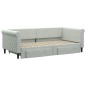 vidaXL Tagesbett Ausziehbar mit Schubladen Hellgrau 90x190 cm Samt vidaXL Tagesbett Ausziehbar mit Schubladen Hellgrau 90x190 cm Samt