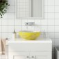 vidaXL Aufsatzwaschbecken Weiß und Gelb Rund Ø41x14 cm Keramik vidaXL Aufsatzwaschbecken Weiß und Gelb Rund Ø41x14 cm Keramik
