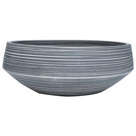 vidaXL Aufsatzwaschbecken Grau Rund Ø41x14 cm Keramik