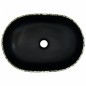 vidaXL Aufsatzwaschbecken Schwarz und Blau Oval 47x33x13 cm Keramik vidaXL Aufsatzwaschbecken Schwarz und Blau Oval 47x33x13 cm Keramik