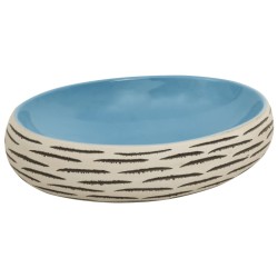 vidaXL Aufsatzwaschbecken Mehrfarbig Oval 59x40x15 cm Keramik
