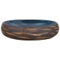 vidaXL Aufsatzwaschbecken Braun und Blau Oval 59x40x15 cm Keramik vidaXL Aufsatzwaschbecken Braun und Blau Oval 59x40x15 cm Keramik
