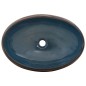 vidaXL Aufsatzwaschbecken Braun und Blau Oval 59x40x15 cm Keramik vidaXL Aufsatzwaschbecken Braun und Blau Oval 59x40x15 cm Keramik