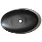 vidaXL Aufsatzwaschbecken Grau und Schwarz Oval 59x40x14 cm Keramik vidaXL Aufsatzwaschbecken Grau und Schwarz Oval 59x40x14 cm Keramik
