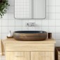 vidaXL Aufsatzwaschbecken Braun und Blau Oval 59x40x14 cm Keramik vidaXL Aufsatzwaschbecken Braun und Blau Oval 59x40x14 cm Keramik