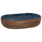 vidaXL Aufsatzwaschbecken Braun und Blau Oval 59x40x14 cm Keramik vidaXL Aufsatzwaschbecken Braun und Blau Oval 59x40x14 cm Keramik