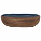 vidaXL Aufsatzwaschbecken Braun und Blau Oval 59x40x14 cm Keramik vidaXL Aufsatzwaschbecken Braun und Blau Oval 59x40x14 cm Keramik