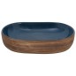 vidaXL Aufsatzwaschbecken Braun und Blau Oval 59x40x14 cm Keramik vidaXL Aufsatzwaschbecken Braun und Blau Oval 59x40x14 cm Keramik