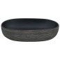 vidaXL Aufsatzwaschbecken Grau und Schwarz Oval 59x40x14 cm Keramik vidaXL Aufsatzwaschbecken Grau und Schwarz Oval 59x40x14 cm Keramik