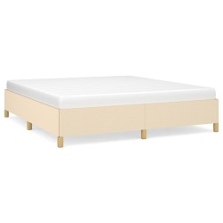 Bettgestell Creme 160x200 cm Stoff
