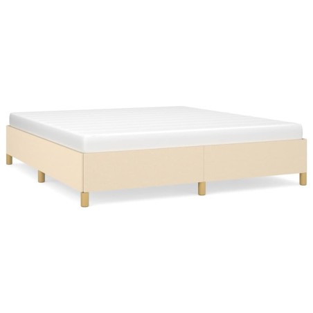 Bettgestell Creme 160x200 cm Stoff