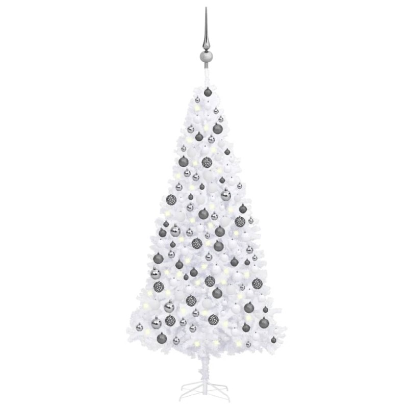 vidaXL Künstlicher Weihnachtsbaum Beleuchtung & Kugeln LEDs 300cm Weiß vidaXL Künstlicher Weihnachtsbaum Beleuchtung & Kugeln LEDs 300cm Weiß