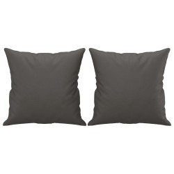 vidaXL Zierkissen 2 Stk. Grau 40x40 cm Kunstleder