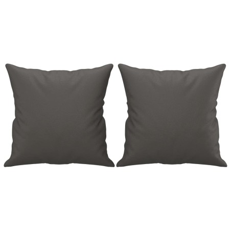 vidaXL Zierkissen 2 Stk. Grau 40x40 cm Kunstleder