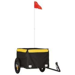 vidaXL Lastenanhänger für Fahrrad Schwarz und Gelb 30 kg Eisen