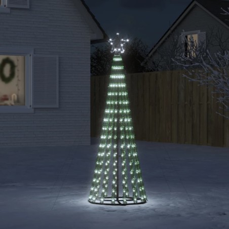 vidaXL Weihnachtsbaum Kegelform 275 LEDs Kaltweiß 180 cm