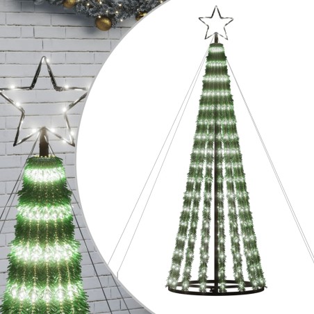 vidaXL Weihnachtsbaum Kegelform 275 LEDs Kaltweiß 180 cm