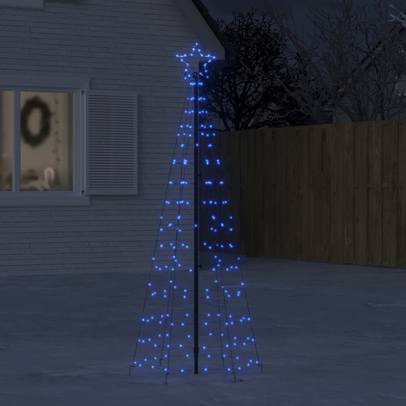 vidaXL LED-Weihnachtsbaum mit Erdspießen 220 LEDs Blau 180 cm vidaXL LED-Weihnachtsbaum mit Erdspießen 220 LEDs Blau 180 cm