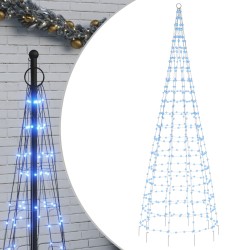 vidaXL LED-Weihnachtsbaum für Fahnenmast 550 LEDs Blau 300 cm