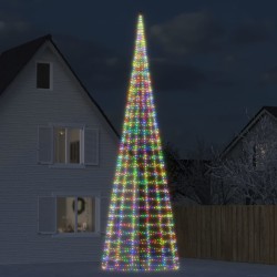 vidaXL LED-Weihnachtsbaum für Fahnenmast 3000 LEDs Mehrfarbig 800 cm