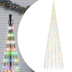 vidaXL LED-Weihnachtsbaum für Fahnenmast 3000 LEDs Mehrfarbig 800 cm