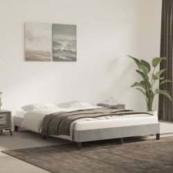 vidaXL Bettgestell Hellgrau 140x200 cm Samt
