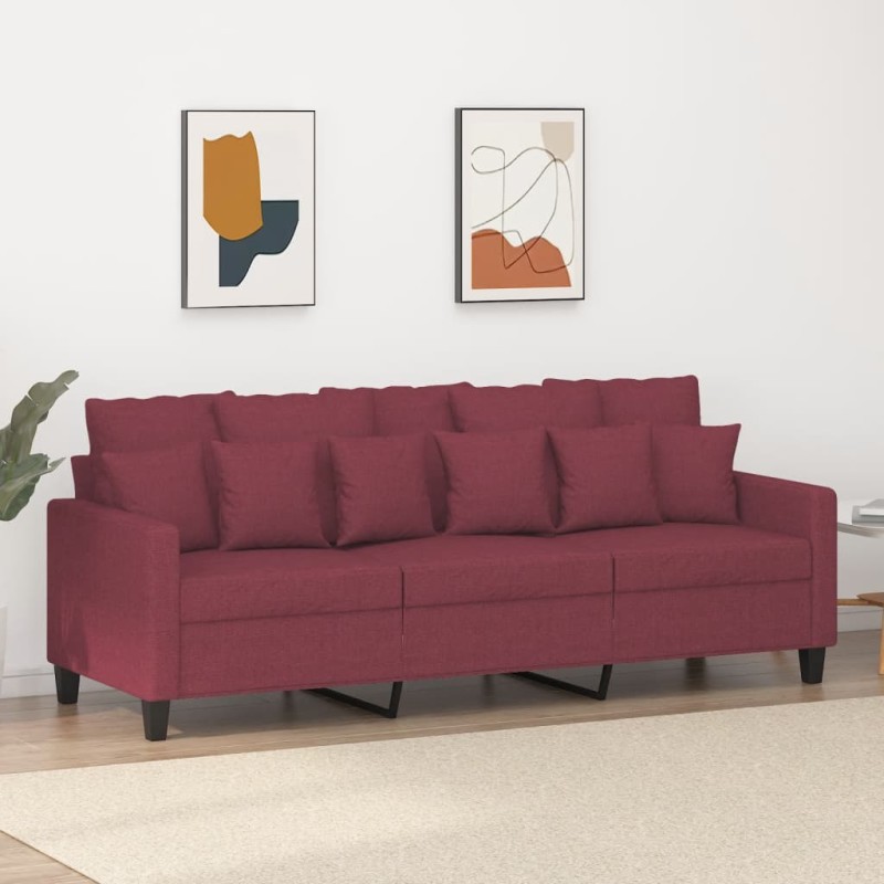 vidaXL 3-Sitzer-Sofa Weinrot 180 cm Stoff vidaXL 3-Sitzer-Sofa Weinrot 180 cm Stoff