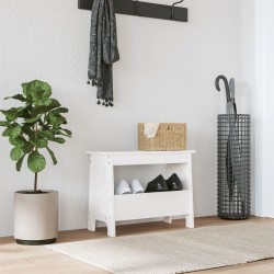 vidaXL Flurbank Weiß 60x28x45 cm Massivholz Kiefer