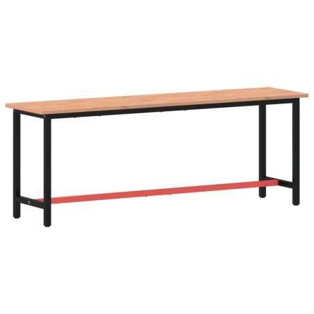 vidaXL Werkbank 220x55x81,5 cm Massivholz Buche und Metall