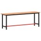 vidaXL Werkbank 220x55x81,5 cm Massivholz Buche und Metall vidaXL Werkbank 220x55x81,5 cm Massivholz Buche und Metall